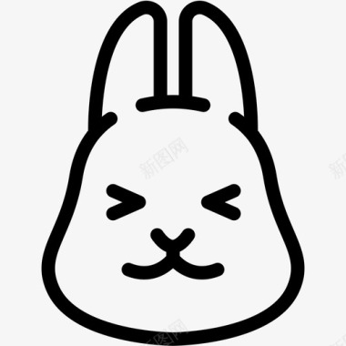 快乐兔子情感图标图标