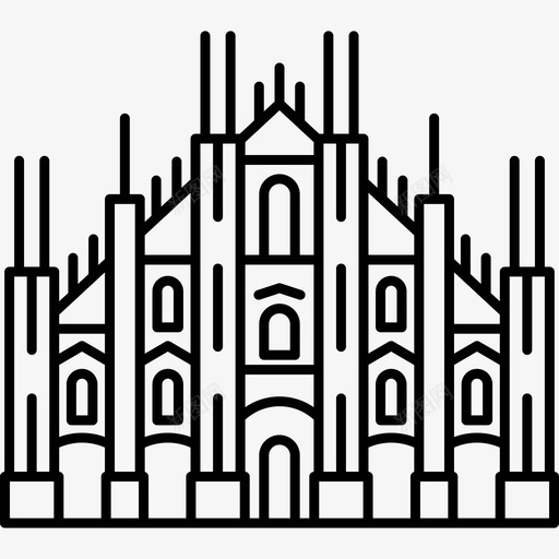 米兰大教堂纪念碑旅游图标svg_新图网 https://ixintu.com 旅游 米兰大教堂 纪念碑