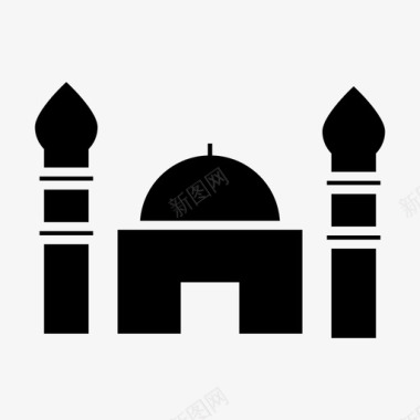 清真寺祝福祈祷图标图标