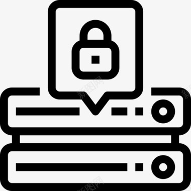 数据安全数据库挂锁图标图标