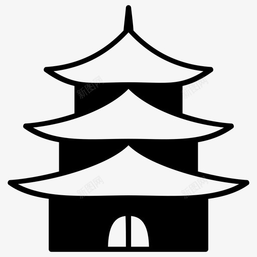 寺庙建筑亚洲图标svg_新图网 https://ixintu.com 亚洲 佛教 城堡 寺庙 建筑 日本