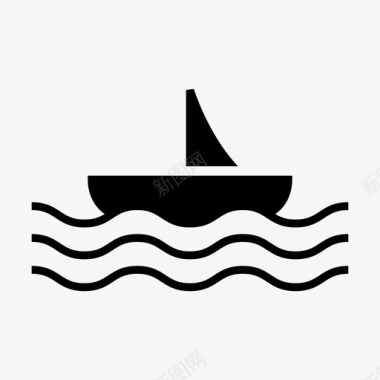邮轮帆船航运图标图标