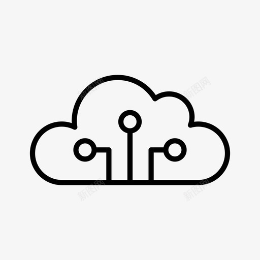 云系统接入科技图标svg_新图网 https://ixintu.com 云系统 接入 科技