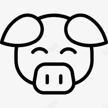 猪肉猪图标图标