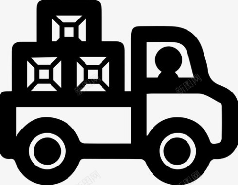 送货车司机卡车图标图标