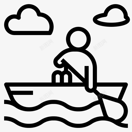划独木舟划船航海图标svg_新图网 https://ixintu.com 划独木舟 划船 夏季 航海