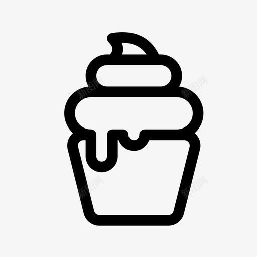 纸杯蛋糕美味甜点图标svg_新图网 https://ixintu.com 甜点 糕点 糖果和糖果 纸杯蛋糕 美味