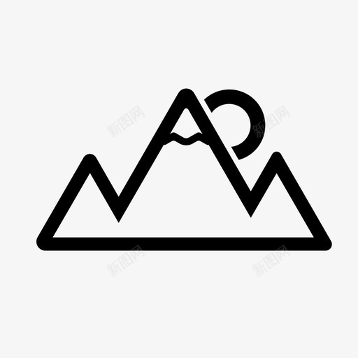 山风景自然图标svg_新图网 https://ixintu.com 山 自然 阳光 风景