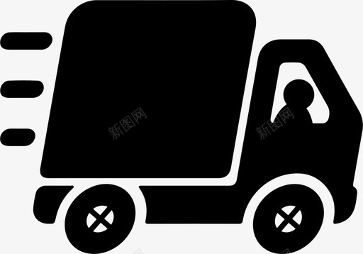快速卡车送货司机图标图标