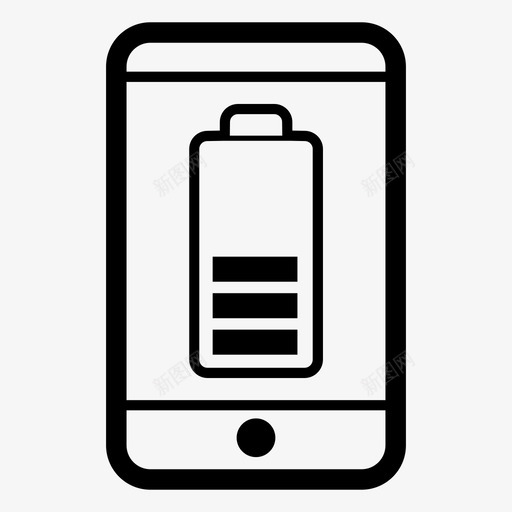 手机电池能量半电池图标svg_新图网 https://ixintu.com 半电池 手机电池 电源 能量 软件硬件