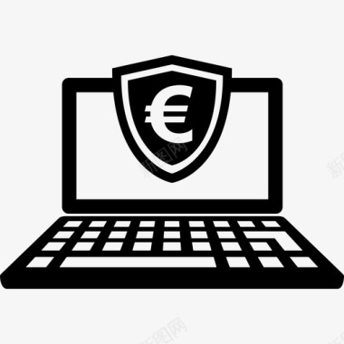 欧洲安全笔记本电脑在线支付图标图标
