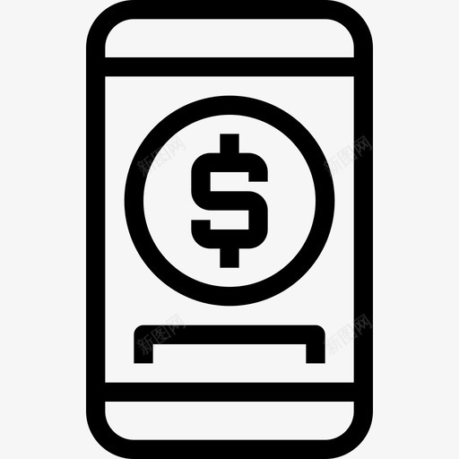 移动支付银行硬币图标svg_新图网 https://ixintu.com 智能手机 硬币 移动支付 货币 银行 银行和货币