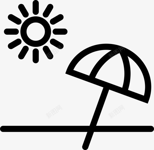 遮阳海滩假日图标svg_新图网 https://ixintu.com 假日 夏季旅行 海滩 遮阳 雨伞
