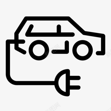 电动汽车充电汽车混合动力图标图标