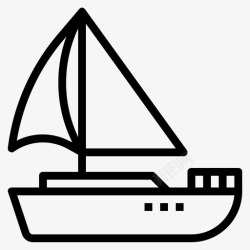 海船水墨画帆船大海船图标高清图片