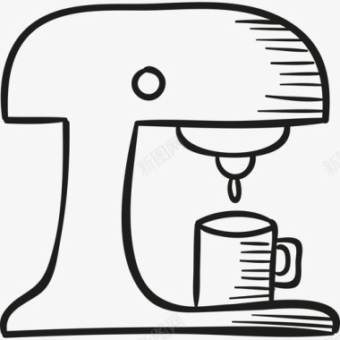 抽屉式咖啡机科技家居用品图标图标