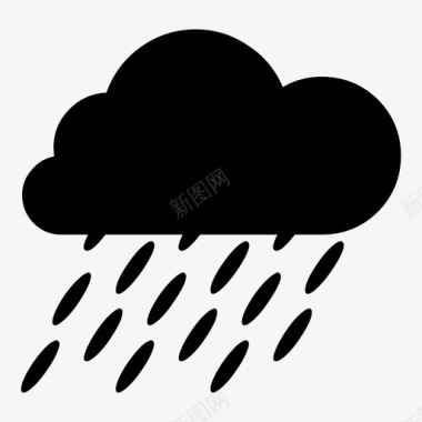 雨云雨滴图标图标