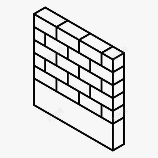 砖墙建筑城市图标svg_新图网 https://ixintu.com 城市 建筑 砖墙