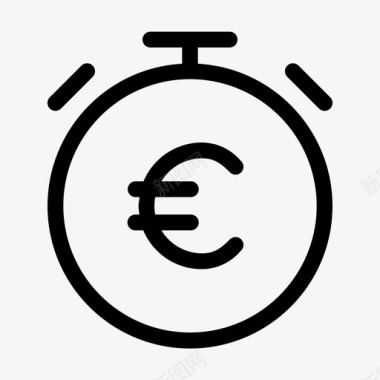 时间金钱时钟欧元图标图标