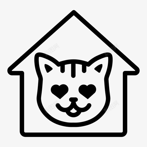 猫爱动物猫图标svg_新图网 https://ixintu.com 动物 家 庇护所 拉卡猫 猫 猫爱