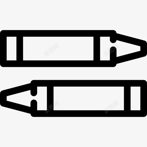两支蜡笔印刷品线状图标svg_新图网 https://ixintu.com 两支蜡笔 印刷品 线状