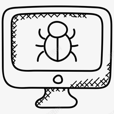 电脑病毒电脑漏洞电脑恶意软件图标图标
