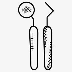 挖掘器械牙科器械牙科挖掘机牙科镜图标高清图片