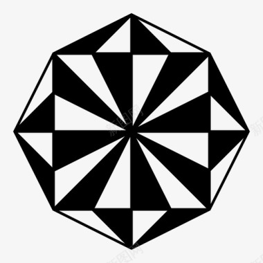八角形方格钻石图标图标