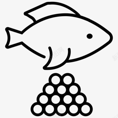 鱼卵鲑鱼刺身图标图标
