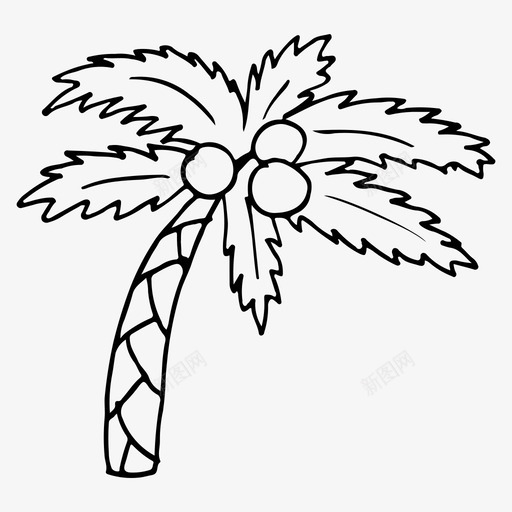 棕榈树涂鸦夏天图标svg_新图网 https://ixintu.com 夏天 棕榈树 涂鸦