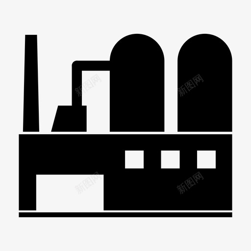 工厂建筑工业图标svg_新图网 https://ixintu.com 制造厂 工业 工厂 工厂和工业 建筑 炼油厂