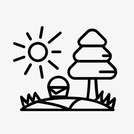 公园野餐picknicksummer图标svg_新图网 https://ixintu.com picknick summer sunny 公园野餐 城市地图图标