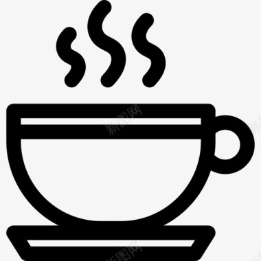 热咖啡杯食物基本酒店套餐图标图标