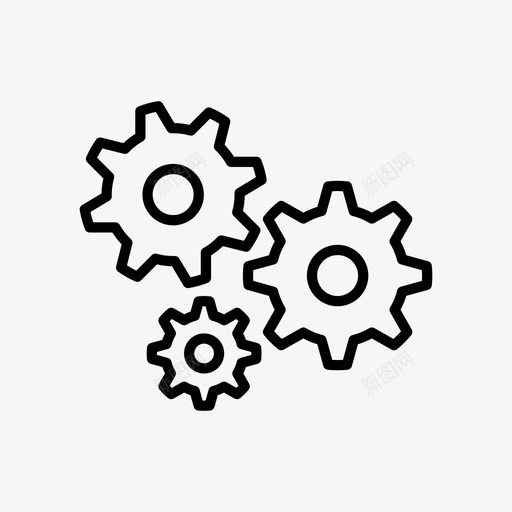 齿轮通讯机械图标svg_新图网 https://ixintu.com 工作 机械 系统 通讯 齿轮