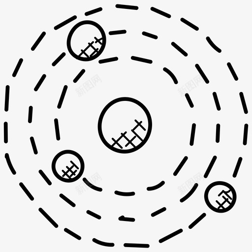 轨道天文学全球技术图标svg_新图网 https://ixintu.com 全球技术 天文学 太阳系 科幻涂鸦图标 空间科学 轨道