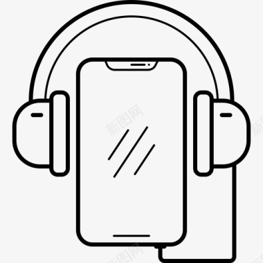 音乐应用程序色域耳机图标图标