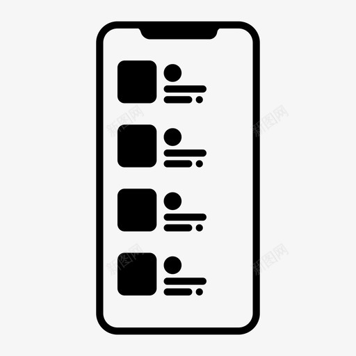移动接口应用程序iphone图标svg_新图网 https://ixintu.com iphone 列表 应用程序 移动接口 移动用户体验