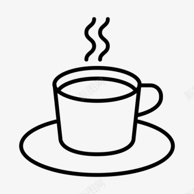 杯子和碟子咖啡饮料图标图标