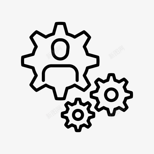 齿轮通讯机械图标svg_新图网 https://ixintu.com 工作 机械 系统 通讯 齿轮