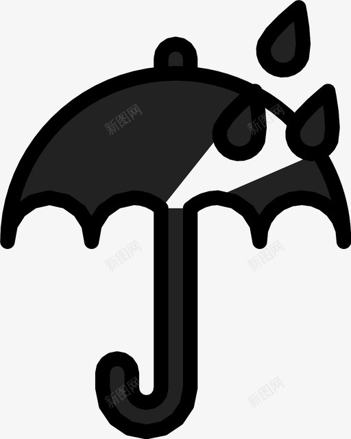雨伞雨天气图标svg_新图网 https://ixintu.com 天气 雨伞雨