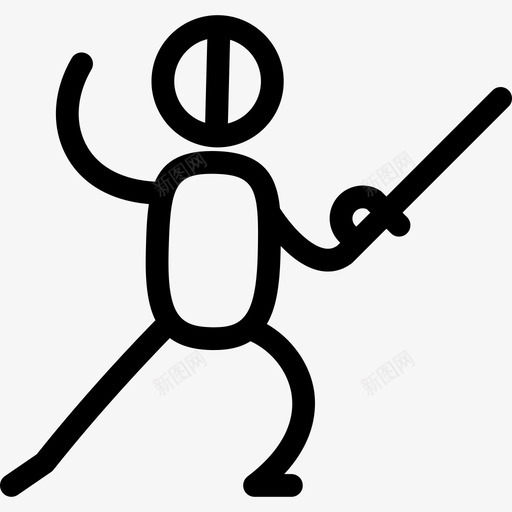 击剑运动员运动套装直线型图标svg_新图网 https://ixintu.com 击剑运动员 直线型 运动套装