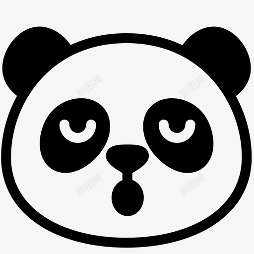 睡觉表情情绪图标svg_新图网 https://ixintu.com 情绪 感觉 熊猫 熊猫表情线 睡觉 表情