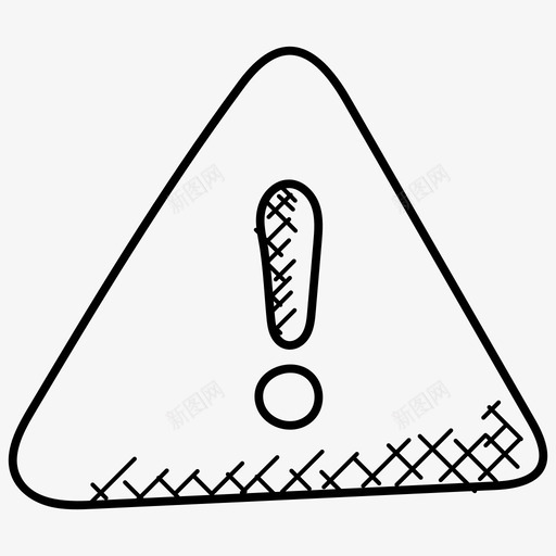 警示标志注意警示图标svg_新图网 https://ixintu.com 危险 工业涂鸦图标 感叹号 注意 警示 警示标志