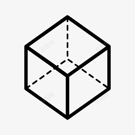 正方形立方体几何体图标svg_新图网 https://ixintu.com 几何体 多边形 数学 正方形 立方体 等轴测