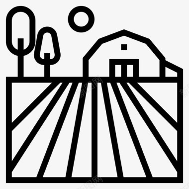农场谷仓建筑图标图标