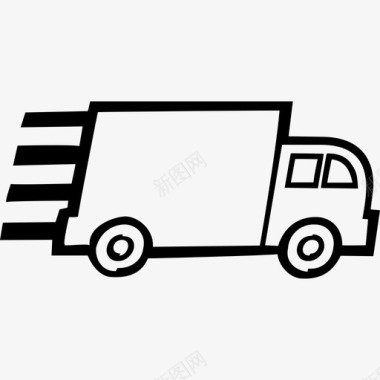 卡车运送快速包裹图标图标
