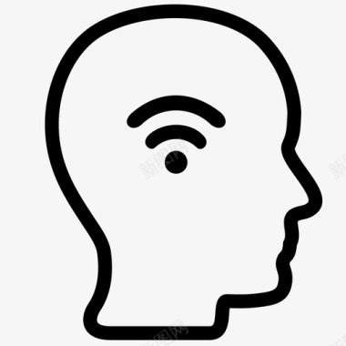 头wifi头脑图标图标