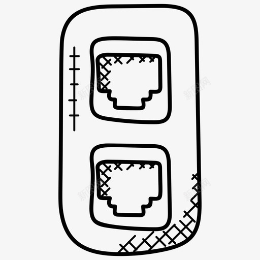 dsl集线器计算机设备图标svg_新图网 https://ixintu.com dsl集线器 互联网集线器 安全涂鸦图标 硬件 计算机 设备