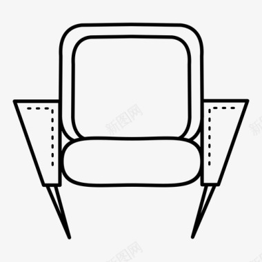 中世纪家具椅子现代图标图标