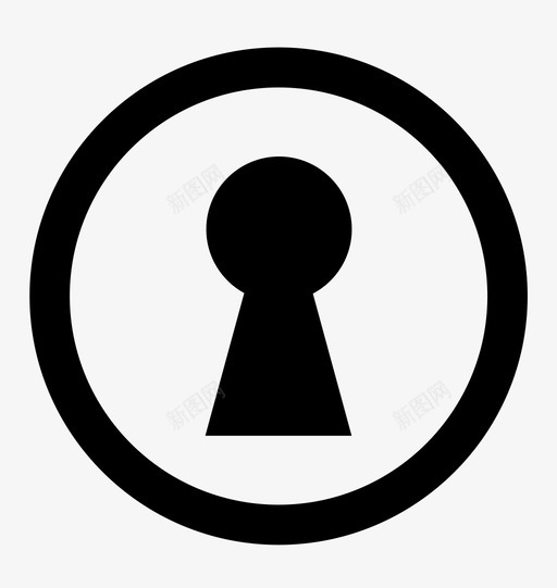 锁孔关闭门图标svg_新图网 https://ixintu.com 关闭 安全 密码 锁孔 门